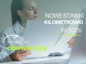Grafika symbolizująca nowe stawki kilometrówek